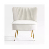 25" Wide Upholstered Tufted Velvet Accent Chair With Metal Leg
