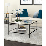 Sivil 32" Square Coffee Table with Shelf