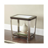 Truman 22" Wide Mirrored Top and Wood End Table