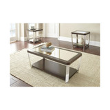 Truman 22" Wide Mirrored Top and Wood End Table