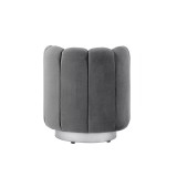 Ragland Velvet Tufted Accent Chair with Swivel Metal Base