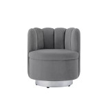 Ragland Velvet Tufted Accent Chair with Swivel Metal Base