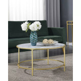 Gold Coast Faux Marble Round Coffee Table