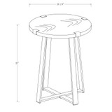18" Metal Wrap Round Side Table - Dark Walnut