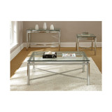 Nova 24" Glass and Chrome End Table
