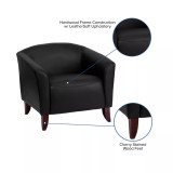 Leathersoft Living Room/Reception Chair With Cherry Wood Feet