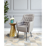35" Steel, Polyester Tasmania Boho Chic Accent Chair