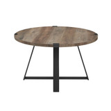 30" Metal Wrap Round Coffee Table - Grey Wash/Black