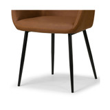 Set of 2 Alrik Arm Chair with Zigzag Stitching and Steel Legs