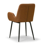 Set of 2 Alrik Arm Chair with Zigzag Stitching and Steel Legs