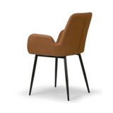 Set of 2 Alrik Arm Chair with Zigzag Stitching and Steel Legs