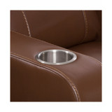 Distribution Tucson Home Theater Single Power Leather Gel Recliner with Stainless Steel Cup Holders