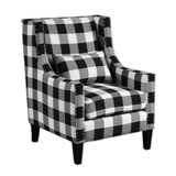Glenn with Nailhead Trim Arm Chair, Checkered Pattern