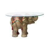 Jaipur Elephant Festival Glass-Topped Cocktail Table