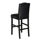 Set of Two 45" H Leatherette Barchair with Studded Decoration and Solid Rubberwood Legs