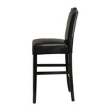 Set of Two 45" H Leatherette Barchair with Studded Decoration and Solid Rubberwood Legs