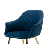 Angela Velvet Accent Chair with Metal Legs Stitching Accent
