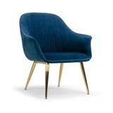 Angela Velvet Accent Chair with Metal Legs Stitching Accent