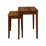 Lincoln Nesting End Tables with Concealed Compartment, Solid American Walnut Top