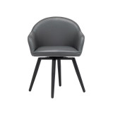 Dome Swivel Accent Chair with Arms, Office/Dining/Guest, Blended Leather