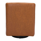 30" Metal, Polyurethane Brooks Swivel Base Accent Chair