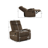 Recliner Chair Single Sofa Lounger with Arm Storage & Cup Holder