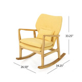 Benny Mid-Century Modern Tufted Rocking Chair with Accent Pillow