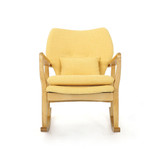 Benny Mid-Century Modern Tufted Rocking Chair with Accent Pillow