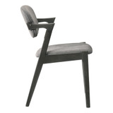 2-Piece Asian Hardwood Stevie Upholstered with Demi Arm Side Chairs Set