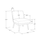 31.9"  Wood, Steel, Foam and Polyester Darcy Armless Accent Chair