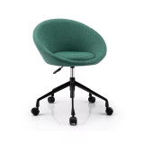 Adjustable Swivel Accent Chair Linen Office Chair Round Back