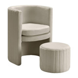 Best Master Seager Round Arm Chair with Ottoman