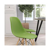 Elton Series Polypropylene Accent Chair With Metal Braced Wooden Legs
