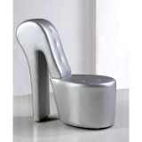 Jenna High Heel Faux Leather Crystal Studs Shoe Chair