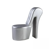 Jenna High Heel Faux Leather Crystal Studs Shoe Chair
