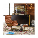 Annaldo Leather Swivel Chair & Ottoman Collection