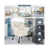 Modern Polyester Fabric Lazy Chair Single Sofa Chair w/Side Pocket