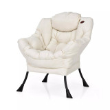 Modern Polyester Fabric Lazy Chair Single Sofa Chair w/Side Pocket