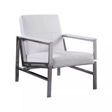 Fifth Avenue Faux Leather and Stainless Steel Accent Chair