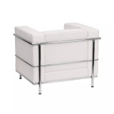 Contemporary Leathersoft Chair With Double Bar Encasing Frame