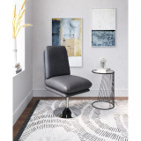 35" Steel, Polyurethane Rory Swivel Accent Chair
