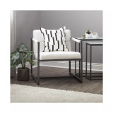 Camber Mid-Century Modern Small Living Room Accent Chair Blended Leather and Metal Frame