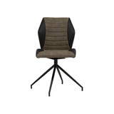 Gladstone Two-Tone Swivel Home Office Accent Chair In Black Metal 4-Star Base - Back, Black Brown