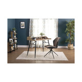 Gladstone Two-Tone Swivel Home Office Accent Chair In Black Metal 4-Star Base - Back, Black Brown