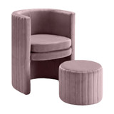 Seager Round Arm Chair with Ottoman