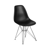 Plastic Accent Dining Chair With Chrome Base