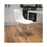 Plastic Accent Dining Chair With Chrome Base
