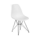Plastic Accent Dining Chair With Chrome Base