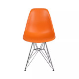 Plastic Accent Dining Chair With Chrome Base
