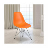 Plastic Accent Dining Chair With Chrome Base